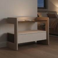 Nightstand with Drawers and Shelf Charging Single-Drawer Table with Shelf Minimalist Design Bedside Cabinet for Students, Hotel Room, Hallway