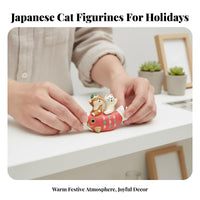 DIY Cat Figurine, Japanese Winter Cat House, Resin Miniature, Home Decoration