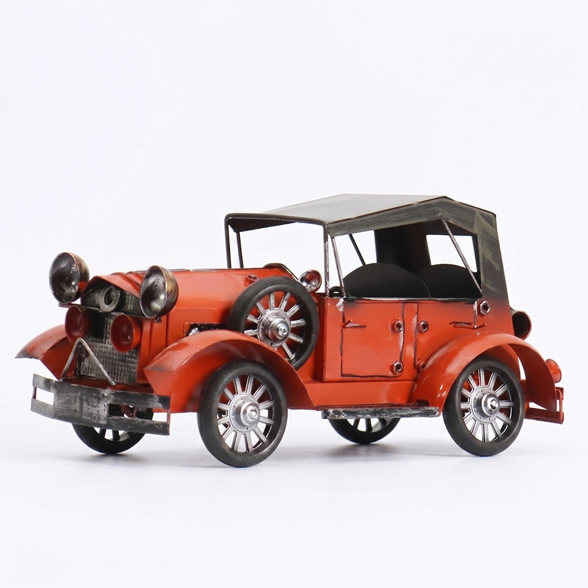 Vintage Iron Car Ornament Painted Finish for Coffee Table