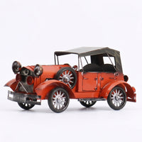 Vintage Iron Car Ornament Painted Finish for Coffee Table