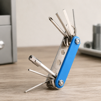 Bicycle Repair Tool Kit, Multi-Function Folding Bike Repair Tool and Wrench Set for Tire Patching