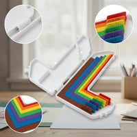 7 Pieces Color-Coded Alignment Guide with Storage Case Compact L-Shaped Alignment Guides Organized Paper Crafting Guides with Case Portable for Scrapbookers, Crafters, Scrapbooking, Photo Matting