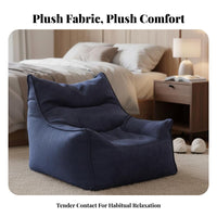 Removable Cover Single-Person Lazy Sofa No Assembly Required Bean Bag Machine Washable Lounge Chair High-Density Filling for Adults, Students, Living Room, Balcony, Apartment, Reading Nook