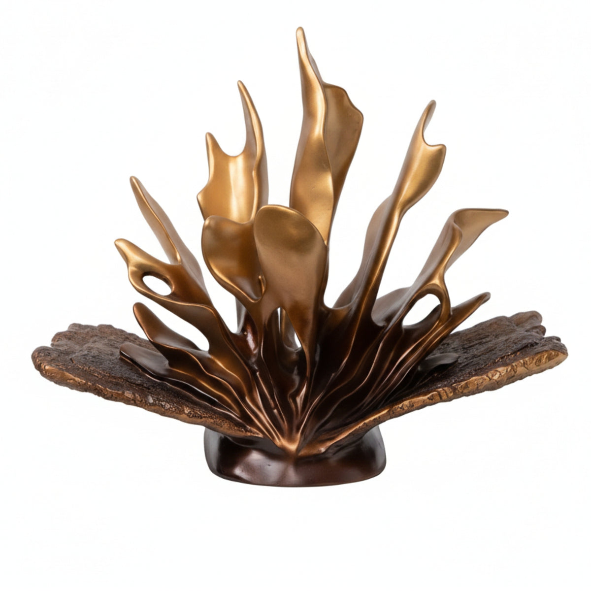 Golden Abstract Sculpture Lustrous Abstract Art Sculpture Decorative Statue for Interior Designers, Living Room, Entryway, Hotel Foyer