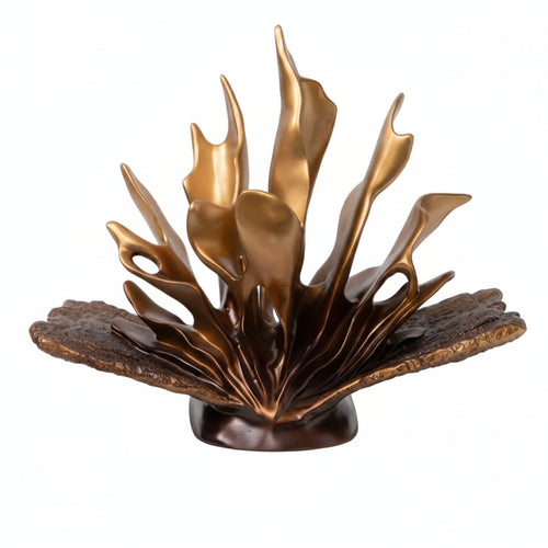 Golden Abstract Sculpture Lustrous Abstract Art Sculpture Decorative Statue for Interior Designers, Living Room, Entryway, Hotel Foyer