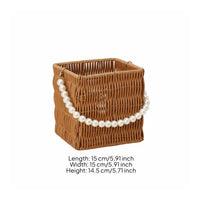 Multi-Purpose Rattan Design Flower Basket Multifunctional Small Woven Tote Artisanal House Decoration Lightweight for Party Decor