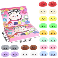 Baozi Squeeze Toy Christmas Advent Calendar Blind Box, Mini Soft Gel Stress Relief Toy for Adults