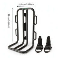 Black Fork Cargo Rack with Straps Rigid Front Rack with Adjustable Straps Sturdy Stable for Bikepackers