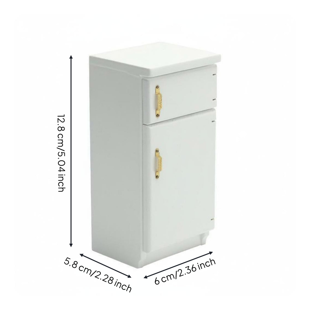 1:12 Scale Dollhouse Refrigerator High Detail Dollhouse Kitchen Refrigerator Opening Doors Miniature Wooden Fridge for Pretend Play