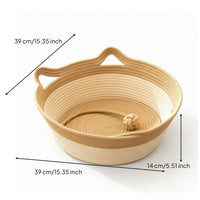 Cat Basket with Mat Handwoven Cat Basket Bed Braided for Living Room