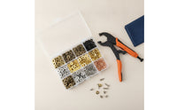 100 Sets Metal Snap Button Set Easy to Install Metal Snap Fasteners Multi-Color Canvas Button Kit for Leather Work