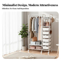 Easy Assembly Independent Standing Coat Rack Sturdy Independent Standing Closet Organizer Thickened Steel Frame Metal Clothing Rack with Shelf Strong Load Bearing for Homeowners, Boutique Owners, Bedroom, Entryway, Apartment, Laundry Room