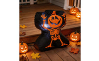 Large Inflatable Skeleton with LED Lights Freestanding Halloween Inflatable Skeleton Scary Easy to Store for Yard, Porch