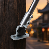 Wall Mount Flag Pole Bracket Base, 180 Degree Adjustable Outdoor Advertising Flagpole Holder Accessory