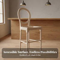 Unfinished Oval Rear Stool Frame Timeless Bar Design Furniture With Rearrest Counter Chair for Homeowners, Adults, Restaurant, Coffee Shop