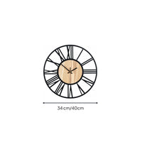 Retro Design Wall Clock Silent Movement Large Round Wall Clock for Office