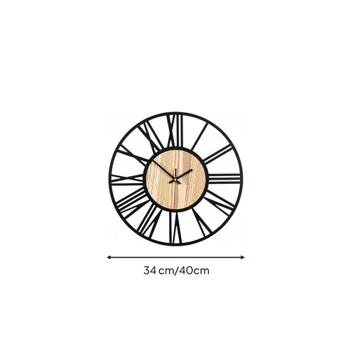 Retro Design Wall Clock Silent Movement Large Round Wall Clock for Office