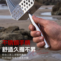 不锈钢网筛铲防锈可拆卸伸缩手柄赶海筛沙耐用铲猫砂赶海铲多用途