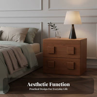 Stackable Slatted-Door Cabinet Retro Aesthetic Nightstand for Adults, Homeowners