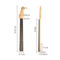 22-Fret Electric Guitar Neck Natural Wood Finish Rosewood Maple Guitar Neck