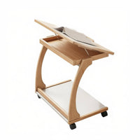 C-Shaped Rolling Table with Storage Space-Saving Household Furniture for Adults