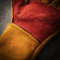 Reinforced Palm Leather Gloves with Gauntlet Cuffs Heavy Duty Bite Resistant Gloves Long-Lasting Thick for Animal Handlers, Pet Trainers, Dog Groomers