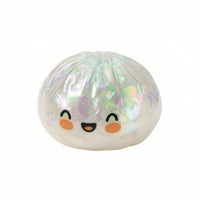 Iridescent Steamed Bun Press Toy Translucent Squishy Toy with Smiling Face Soft Dumpling Squishy Adorable for Fidgeters