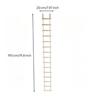 Natural Wooden Rope Ladder Easy Setup Hanging Rope Ladder Splintersplinterless Lightweight for Balcony