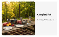 304 Stainless Steel Outdoor Tableware Set, Portable Camping Dinnerware, Bowl, Plate, Mug, Chopsticks, Spoon