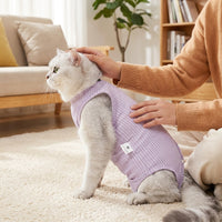 Cat Recovery Suit with Fasteners, Post-Surgery Cat Suit, Post-Neuter Cat Suit, Post-Spay Cat Suit