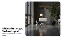 2-Drawer Nightstand Light Luxury Aesthetic Bedside Table Modern Minimalist Design Rounded Corners for Homeowners, Adults