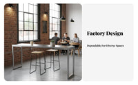 Urban design Long Wall-Side High Table with Stools long-lasting Metal Frame Narrow Counter Height Table with Stools Space-Saving Design Commercial Furnishing Modern Look for Cafe Owners, Homeowners, Entertainers, boba Tea Shop, Bar, Small Spaces, Kitchen