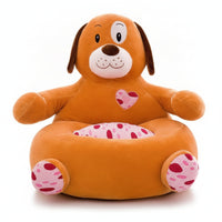 Stuffed Fluffy Sofa Seat Stitched Details Animal Sofa Cartoon Style Animal Shaped Chair Soft for Playroom, Nursery