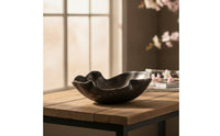 Ceramic Bowl with Metallic-Look Finish Sculptural for Interior Designers