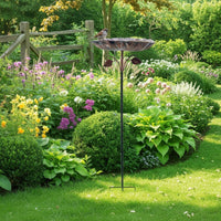 Stake Bird Bath Vintage Design Outdoor Bird Bath Feeder 2 in 1 Design for Patio