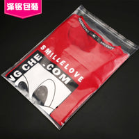 Clear PE Garment Packaging Bags with Warning Label, Self-Adhesive Plastic Bags for Clothing