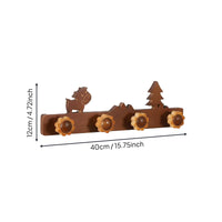 Decorative Wooden Hook Rack Polished Finish Cartoon Wood Wall Hook for Children