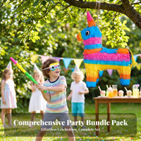 Birthday Mythical Horse Party Favor Box | Bright Multicolor Bands, Textured Handcrafted Look, Animal party favor box, for Themed Events
