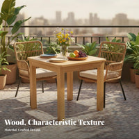 Square Meal Table sturdy Wood Square Utility Table Multi-Purpose Simple Design for Apartment Dwellers, Study Room, Home Office