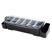 Bar Organizer with Transparent Lid Easy to Clean Condiment Organizer with Removable Cups Holder for Caterers