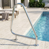 Pool Handrail Stainless Steel Pool Grab Rail Floor Mount Handrail with Base Flanges for Swimmers, Elderly, Spa