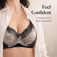 Lace Trim Underwired Bras for Women with Soft Underwire Support, Plus Size Minimizer Design for Everyday Wear, Elegant Satin