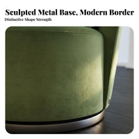 Curved contour Upholstered rotating Chair Designer Look bloomrear rotating Armchair Modern aesthetic Home Seating Comfortable Cushioning for Interior Designers, Hotel Managers, Homeowners, Living Room, Reception Area, Lounge, Bedroom