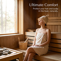 Steam Bath Hat Room Accessories, Steam Room Hat for Relaxation, Bucket Cap Sauna #variant:['White']