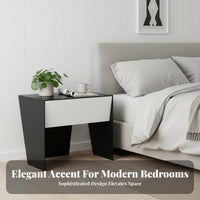 Single-Drawer Bedside unit with exposed Shelf Minimalist Design Nightstand