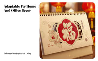 Flip Desk Calendar, Chinese Zodiac Horse, Gold Foil, New Year, Office, Home Decoration