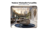 Curved Armchair and Table Set Modern Design Reception Seating Sintered Stone surface Ergonomic Comfort for Adults, Hotel Lobby