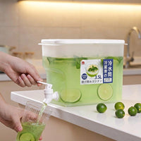 Water Container and Juice Jug for Fridge, 3 Litre Water Pitcher with Dispenser Tap, Modern Minimalist Fridge Jug for Cold Brew Iced Tea and More