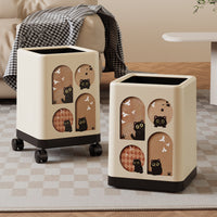 Household Trash Can with Lid, High Appearance, Wastebasket for Bedroom and Living Room, with Wheels, Convenient, Multifunctional, Large