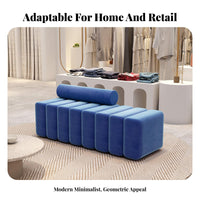 End-of-Bed Bench Multi-Functional Wavy Seat Ottoman Multipurpose Design Thick Padded padding for Homeowners, Interior Designers